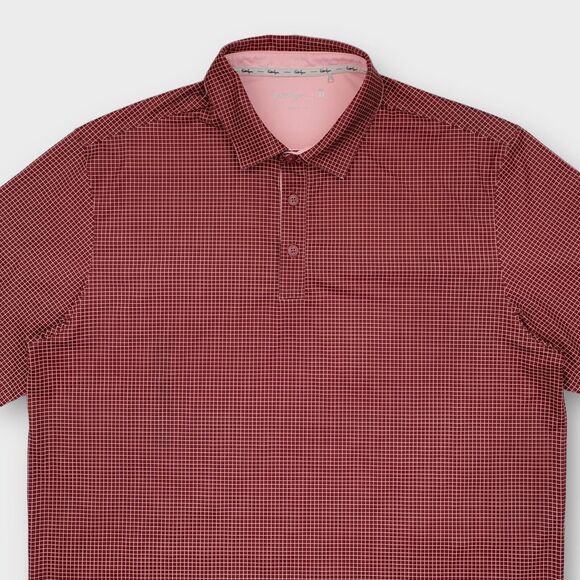 Walter Hagen Golf Polo Shirt Mens Large Micro Check Performance Stretch Preppy - Picture 6 of 15